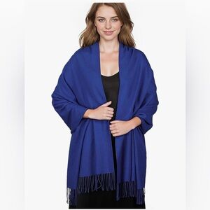 Never Worn~Elegant Royal Blue Shawl/Scarf with Fringe